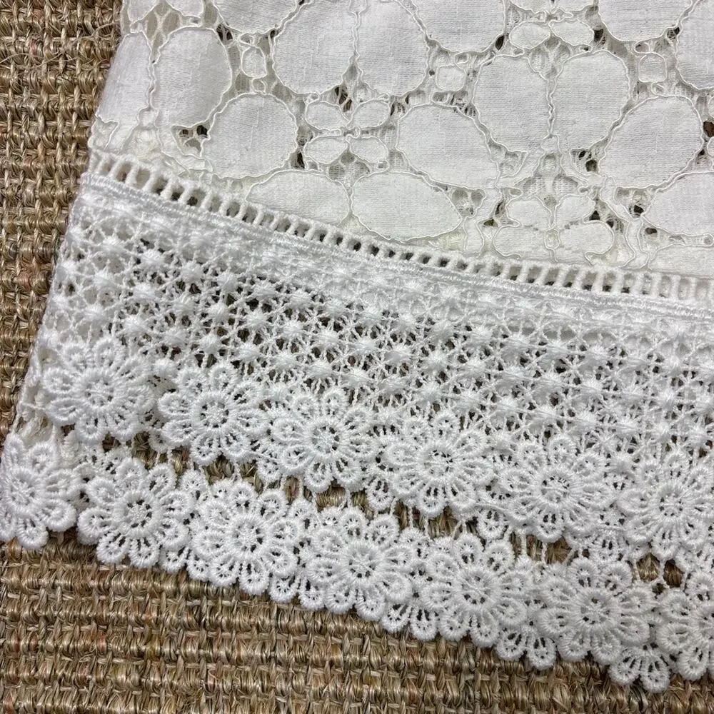 🌊🤍 Solitaire Swim Crochet Lace Cover-Up Dress | Small | White